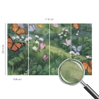 Baby room wall mural Butterflies in the meadow