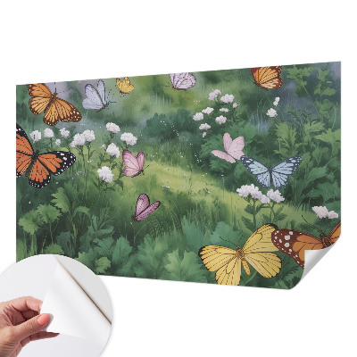 Baby room wall mural Butterflies in the meadow