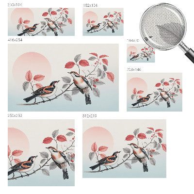 Children's wall mural Sitting birds
