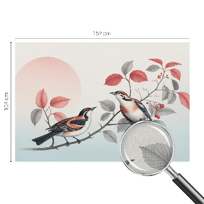 Children's wall mural with a sitting bird motif