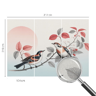 Children's wall mural Sitting birds