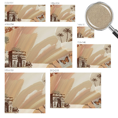Peel and stick wallpaper mural with an exotic travel motif