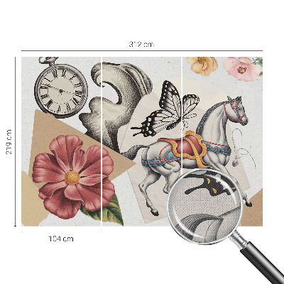 Self-adhesive wall mural Vintage flowers