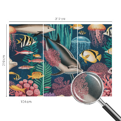 Stick-on wall mural Underwater fauna