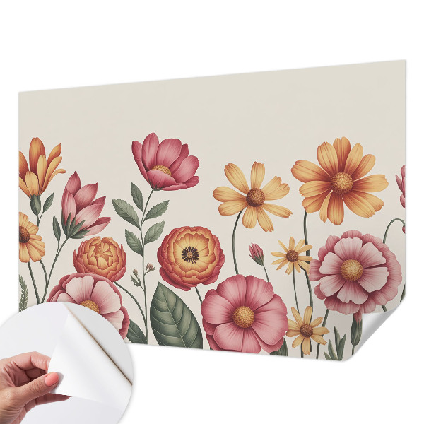 Self-adhesive photo wallpaper with a floral arrangement design