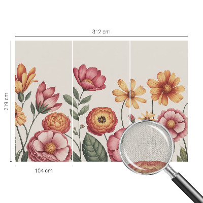 Self-adhesive photo wallpaper with a floral arrangement design