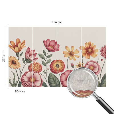 Self-adhesive photo wallpaper with a floral arrangement design