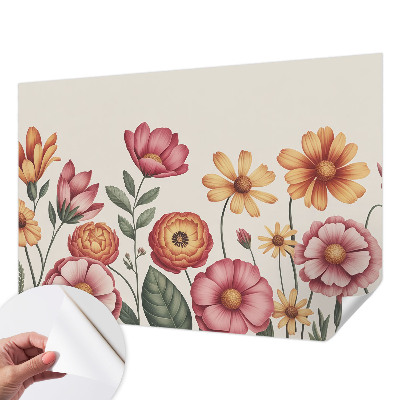 Self-adhesive photo wallpaper with a floral arrangement design