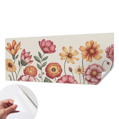 Self-adhesive photo wallpaper with a floral arrangement design