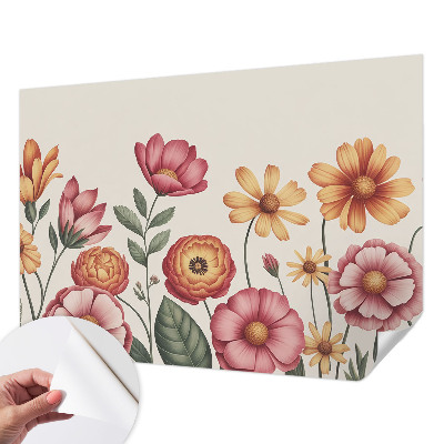 Self-adhesive photo wallpaper with a floral arrangement design
