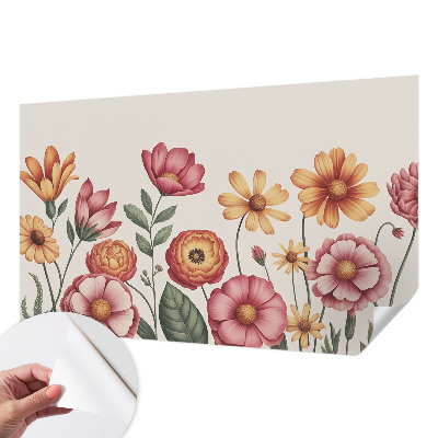 Self-adhesive photo wallpaper with a floral arrangement design