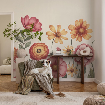 Self-adhesive photo wallpaper with a floral arrangement design