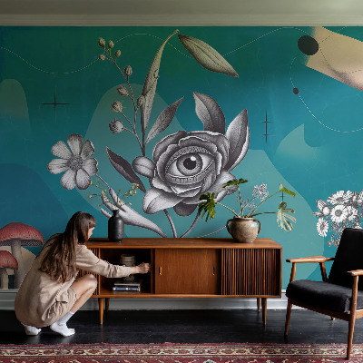 Removable wall mural wallpaper Flower eye