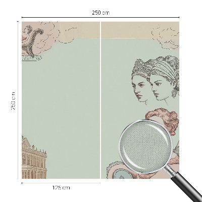 Removable wall mural with a classic collage design