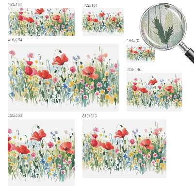 Peel and stick wall mural for living room Summer meadow
