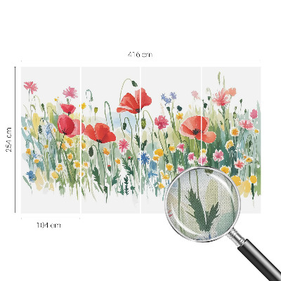 Peel and stick wall mural for living room Summer meadow