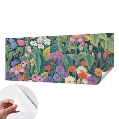 Peel and stick wall mural for bedroom with a floral explosion design