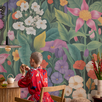 Peel and stick wall mural for bedroom Flower explosion