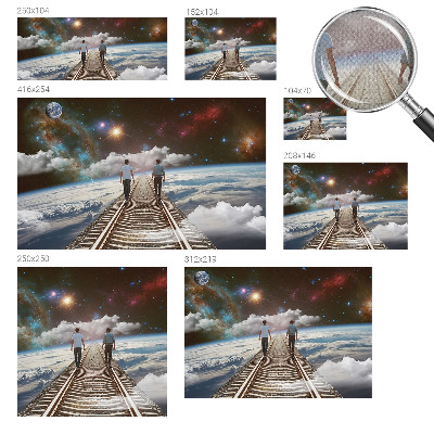 Peel and stick wall mural for kids' room Space journey