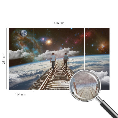 Peel and stick wall mural for kids' room Space journey