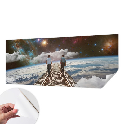 Peel and stick wall mural for kids' room Space journey