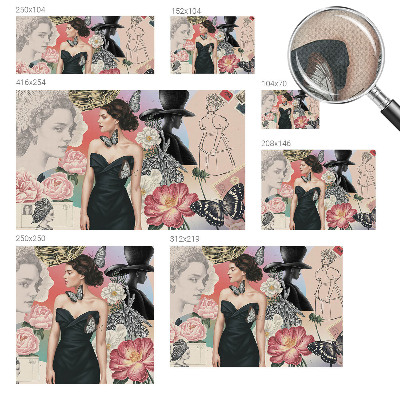 Nursery wall mural Flowers and portraits