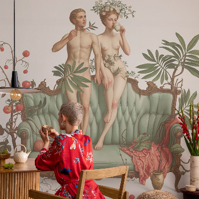 Baby room wall mural with a mysterious elegance motif