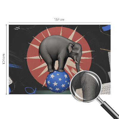 Peel and stick wall mural with a circus elephant design