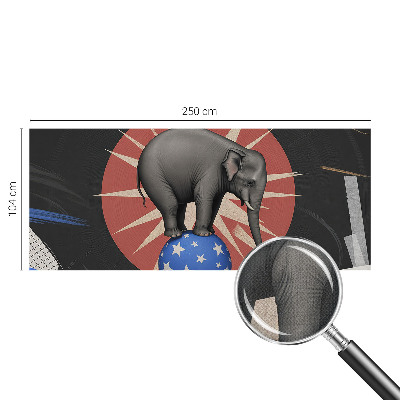 Peel and stick wall mural with a circus elephant design
