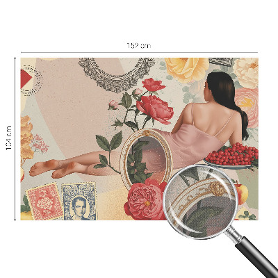 Self-adhesive wall mural with a floral elegance design