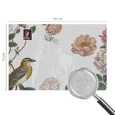 Stick-on wall mural with a vintage floral design