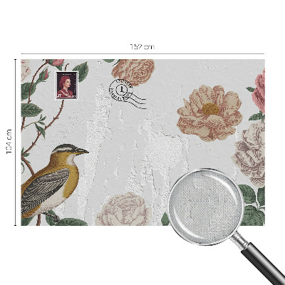 Stick-on wall mural with a vintage floral design