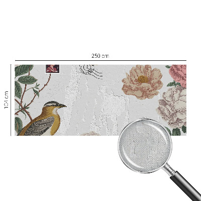 Stick-on wall mural with a vintage floral design