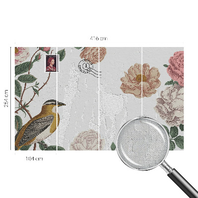 Stick-on wall mural Vintage flowers