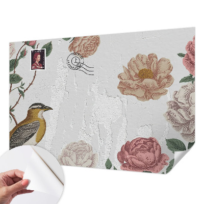 Stick-on wall mural Vintage flowers