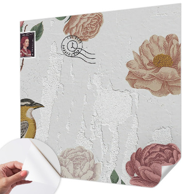 Stick-on wall mural Vintage flowers