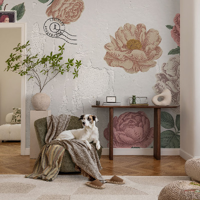 Stick-on wall mural Vintage flowers