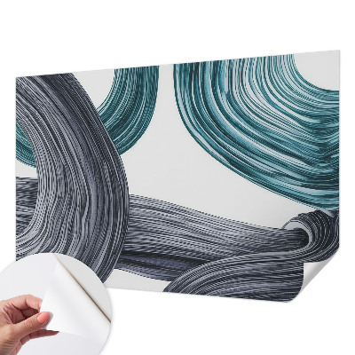 3D photo wallpaper mural with fluid lines