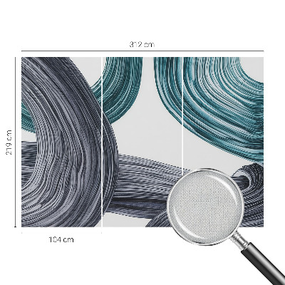 3D photo wallpaper mural with fluid lines