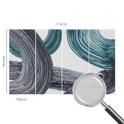 3D photo wallpaper mural with fluid lines