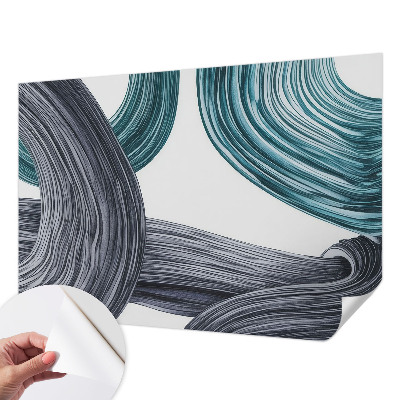 3D photo wallpaper mural with fluid lines