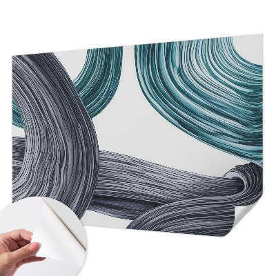 3D photo wallpaper mural with fluid lines