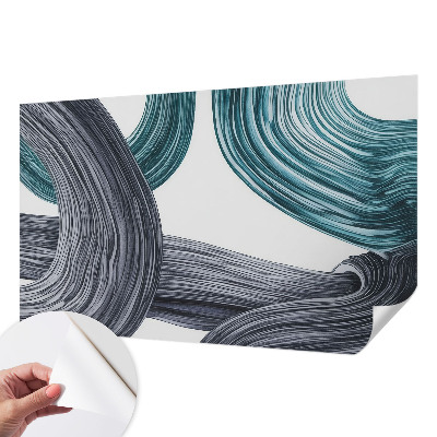 3D photo wallpaper mural with fluid lines