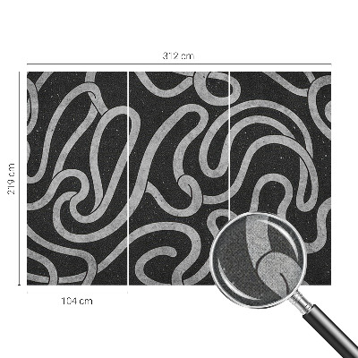 Peel and stick wall mural for living room Twisted shapes