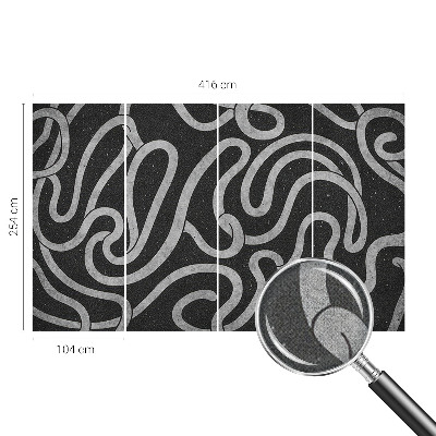 Peel and stick wall mural for living room Twisted shapes