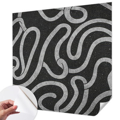 Peel and stick wall mural for living room with a twisted shapes design