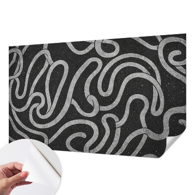Peel and stick wall mural for living room with a twisted shapes design