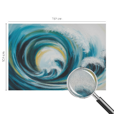 Peel and stick wall mural for bedroom with a sea wave design