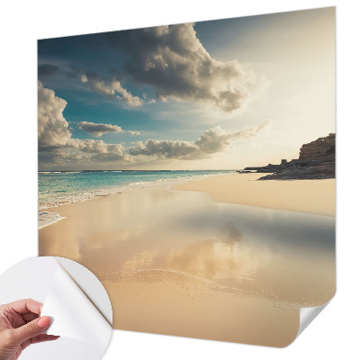 3D wall mural with a sunny coast design