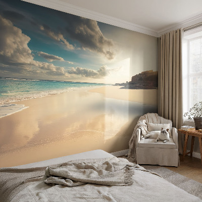 3D wall mural with a sunny coast design